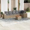 vidaXL Garden Sofa Set Beige with Light Grey Cushions