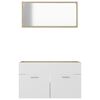vidaXL Bathroom Furniture Set White and Sonoma Oak Engineered wood, Acrylic