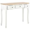 vidaXL Dressing Table White and Brown MDF and Pinewood Compact