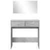 vidaXL Dressing Table Concrete Grey Engineered Wood, Glass Medium