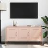 vidaXL TV Cabinet Pink Steel Medium Media Cabinet Rectangular