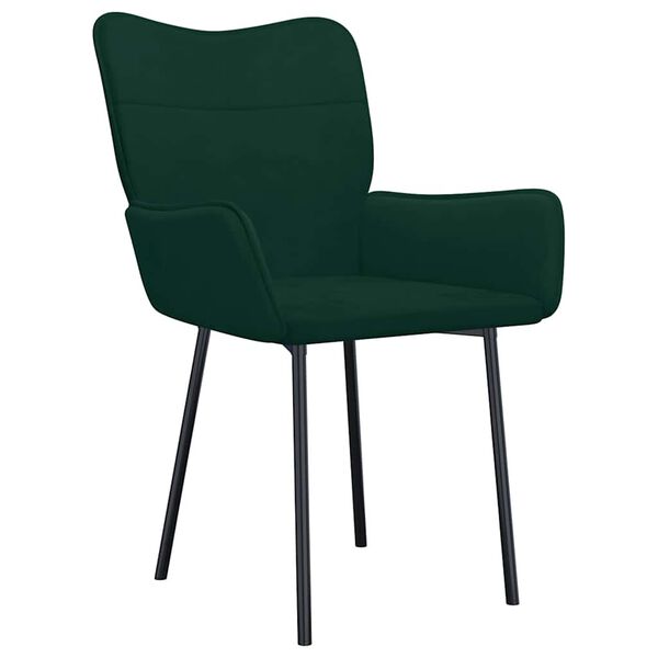 vidaXL Dining Chairs 2 pcs Dark Green Velvet