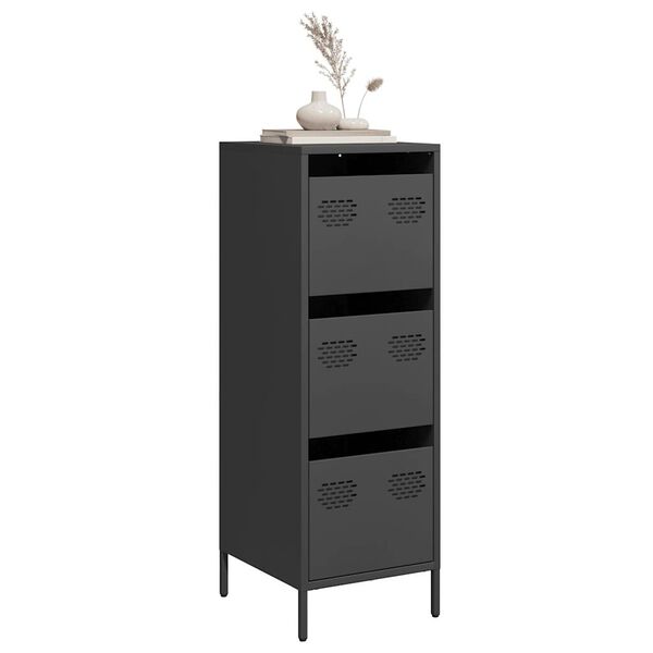 vidaXL Highboard Black Cold-rolled steel Highboard Rectangular Modern