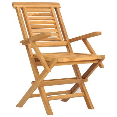 vidaXL Folding Patio Chairs 4 pcs 22"x24.8"x35.4" Solid Wood Teak
