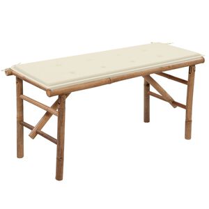 vidaXL Garden Bench Natural Bamboo Bamboo and Polyester Medium Foldable
