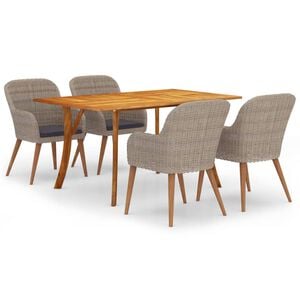 vidaXL Dining Set Brown Solid acacia wood Medium Seats Many Dining Set