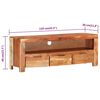 vidaXL TV Cabinet Natural Wood Solid Acacia Wood Compact TV Cabinet