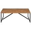 vidaXL Coffee Table White, Brown Solid Acacia wood 43.3 x 43.3 x 14 in