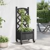 vidaXL Planter Black Solid fir wood, Iron Medium Portable Planter