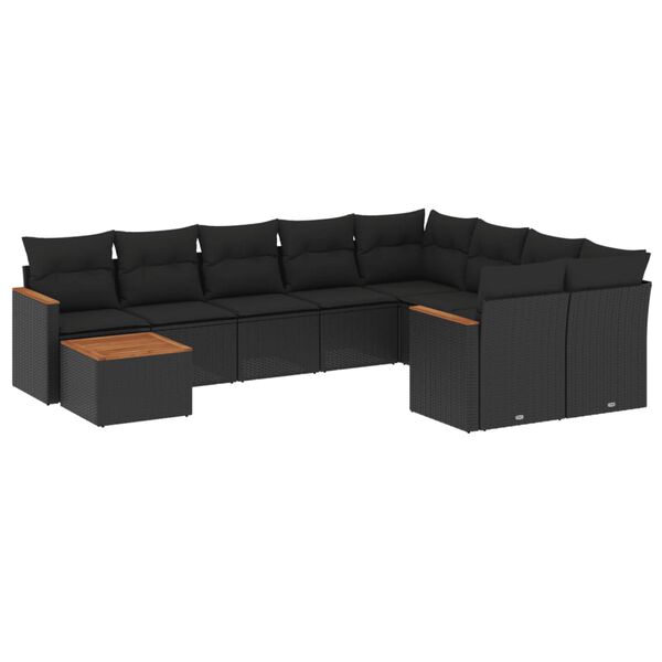vidaXL Garden Sofa Set Black