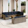 vidaXL 14 Piece Patio Sofa Set with Cushions Gray Poly Rattan