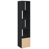 vidaXL Bookcase Black Engineered wood Tall Bookcase Rectangular