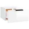 vidaXL Wall-mounted Bedside Cabinet High Gloss White Engineered wood