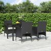 vidaXL Garden Dining Set Black, Cream white