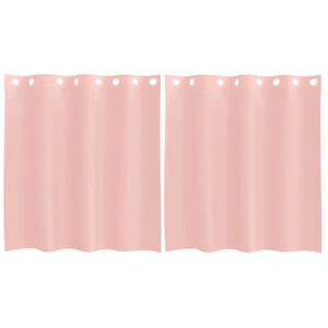 vidaXL Voile Curtains with Grommets 2 pcs Pink 55.1x55.1"