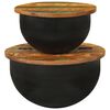 vidaXL Coffee Table Set of 2 Black and varied reclaimed wood colors