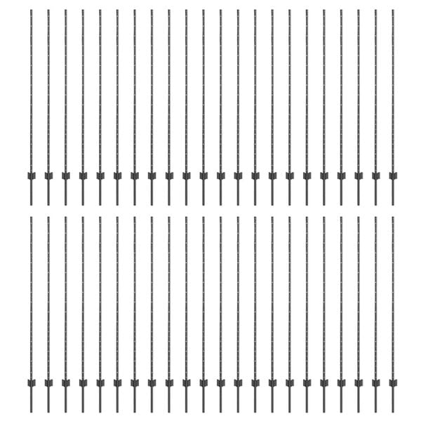 vidaXL Fence Post 88 pcs Grey 78.74 in Steel
