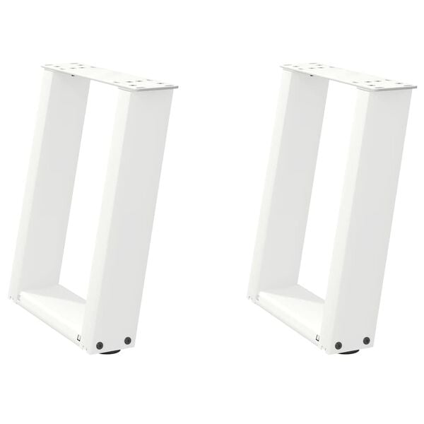 vidaXL Coffee Table Leg White Powder-coated steel Levelers