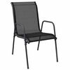 vidaXL Garden Chair Set of 4 Black and Anthracite Steel Standard