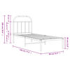 vidaXL Bed Frame White Powder-Coated Steel Small Single Bed Frame