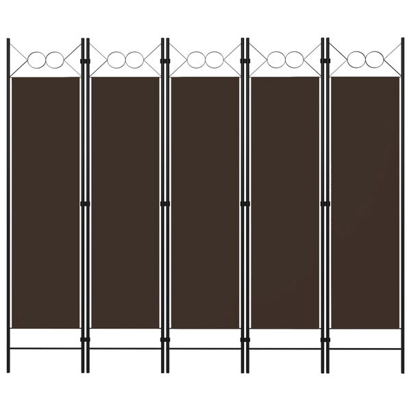 vidaXL 5-Panel Room Divider Brown 78.7"x70.9"