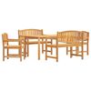 vidaXL Garden Dining Set Solid teak wood Medium Stackable