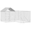 vidaXL Outdoor Dog Kennel Silver Galvanized Steel and Polyethylene
