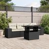 vidaXL Garden Sofa Set Black PE rattan Large Removable Covers
