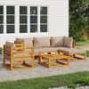 vidaXL Garden Lounge Set Taupe Solid acacia wood, Fabric (100% polyester)