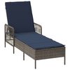 vidaXL Sun lounger Reclining 2 pcs Gray 35 x 35 x 32cm poly rattan
