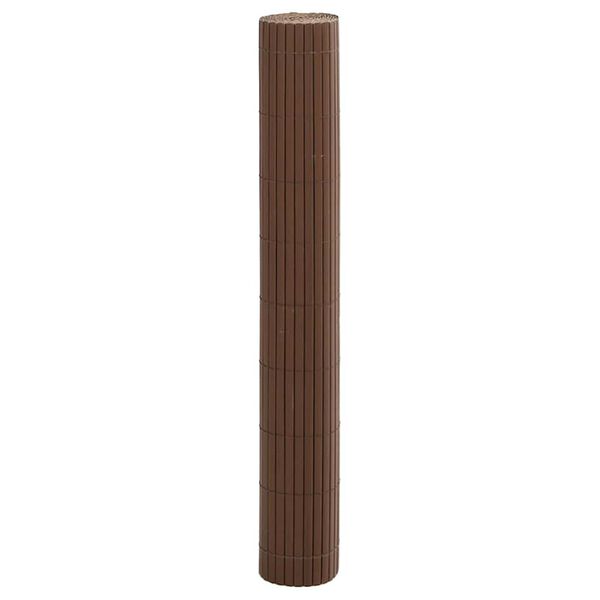 vidaXL Garden Fence Double-Sided Brown 1,8x3 m PVC