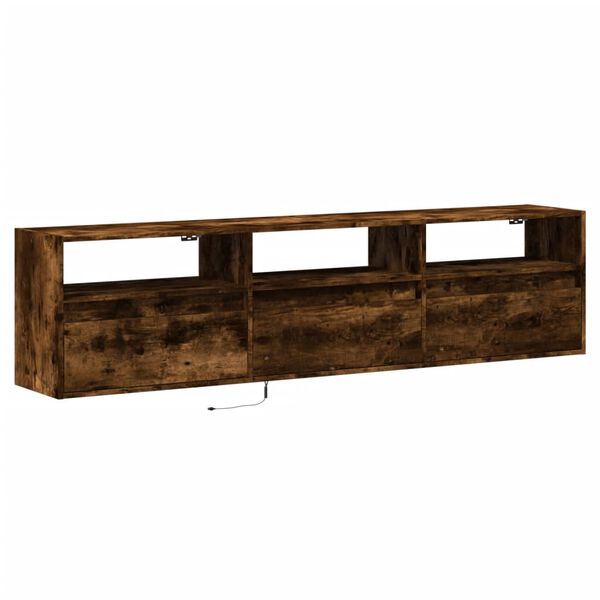 vidaXL TV Wall Cabinet Smoked Oak Engineered Wood Large TV Wall Cabinet