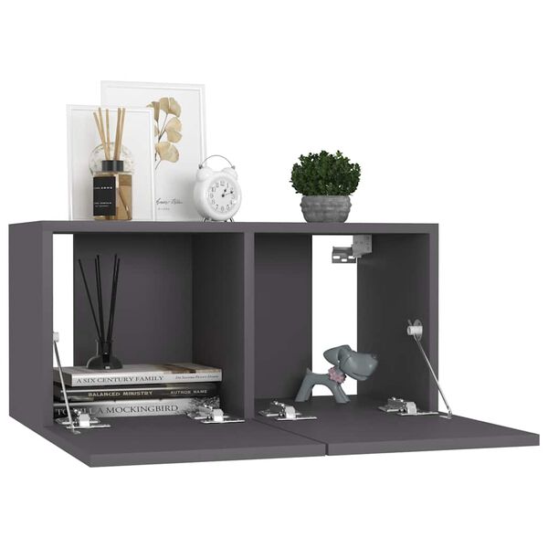 vidaXL 10 Piece TV Stand Set Gray Engineered Wood