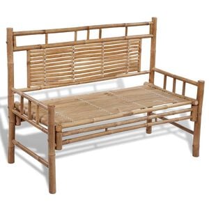 vidaXL Garden Bench Natural Bamboo 47.2 in wide Sturdy Garden Bench
