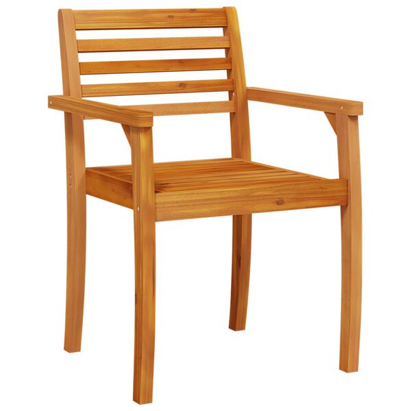 vidaXL Garden Chair Set of 6 Natural Acacia Solid Acacia wood Standard