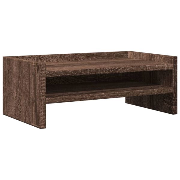 vidaXL Monitor Stand Brown Oak 16.5x9.4x6.3" Engineered Wood