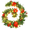 vidaXL Christmas Garland Green and red PVC 8.9ft Christmas Garland