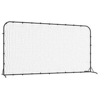 vidaXL Football Rebounder Net Black 144.1"x35.4"x72" HDPE