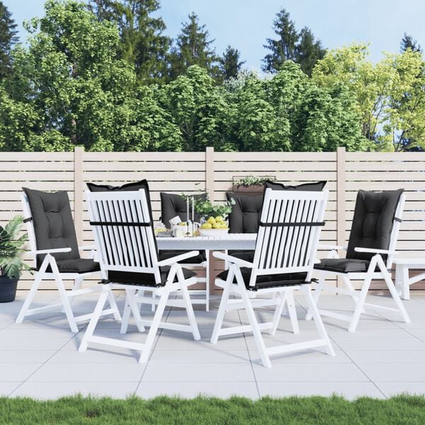 vidaXL Highback Chair Cushion Set of 6 Melange Anthracite