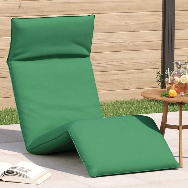 vidaXL Folding Sun lounger Green 68.9x21.3x3.3" Oxford Fabric
