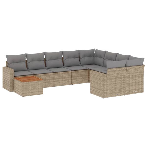 vidaXL Garden Sofa Set Mix Beige and Light Gray PE Rattan Large Modular