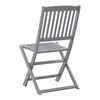 vidaXL Outdoor Chair Set of 8 Grey Acacia Wood Standard Foldable
