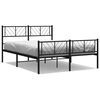 vidaXL Metal Bed Frame Black Steel Double Bed Frame Rectangular
