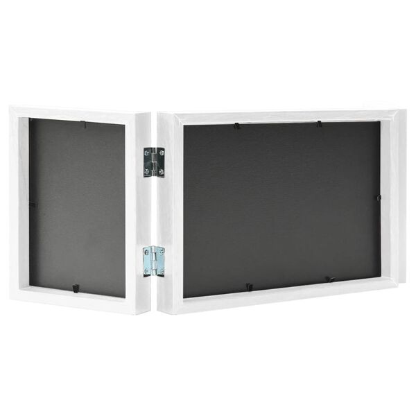 vidaXL Trifold Photo Frame White MDF, PS Medium Foldable