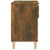 vidaXL Shoe Cabinet Smoked Oak Engineered Wood, Solid Eucalyptus Wood
