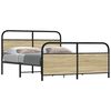 vidaXL Bed Frame Sonoma Oak Steel, Engineered wood Full Durable