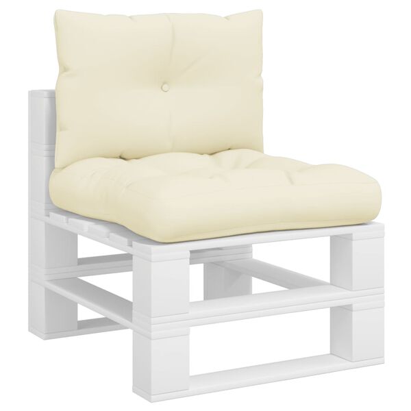 vidaXL Pallet Cushion Set of 2 Cream 100% polyester Medium