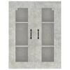vidaXL Hanging Wall Cabinet Concrete gray Engineered wood, glass