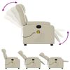vidaXL Massage Recliner Chair Cream Faux leather Large