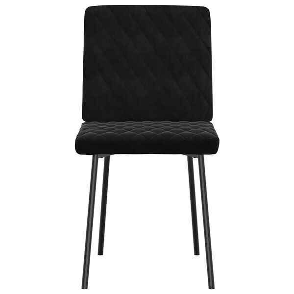 vidaXL Dining Chair Set of 4 Black Velvet (100% polyester), plywood, metal